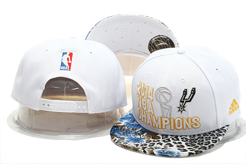 San Antonio Spurs 2014 NBA Finals Champions White Snapback Hat YS 0721